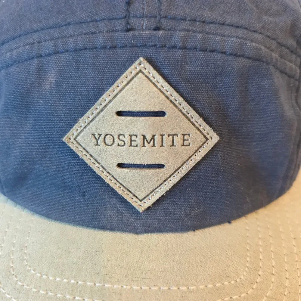 Rove Supply Yosemite 5 Panel Camper Hat Navy Blue Gray Strapback